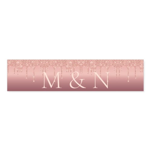 Custom Your Wedding Napkin Bands Rose Gold Glitter