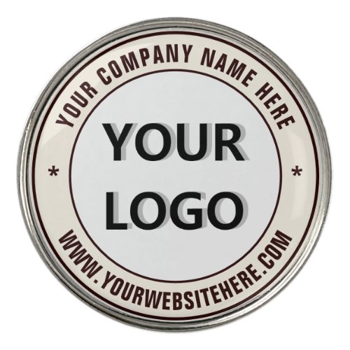 Custom YourBusiness Logo and Text Golf Ball Marker