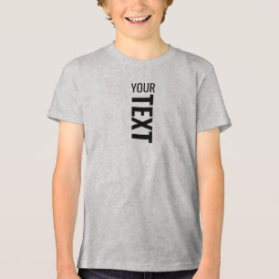 Custom Youth Kids Boys Girls Unisex Athletic Grey Tri-Blend Shirt