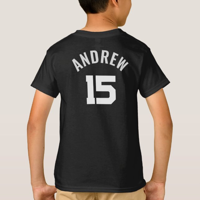 Custom Youth Sports Team with Player Number T-Shirt (Back)