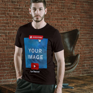 Custom Youtube Channel Name Black T-Shirt