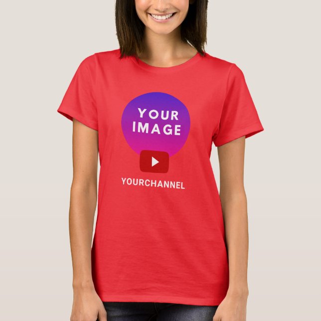 Custom Youtube Channel Name Red T-Shirt (Front)