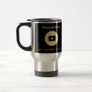CUSTOM YOUTUBE CHANNEL NAME SOCIAL MEDIA HANDLES TRAVEL MUG