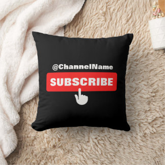 Custom Youtube Subscribe Shirt With Channel Name Throw Pillow
