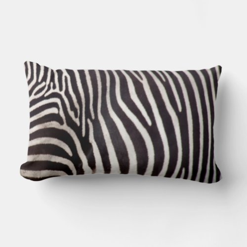 Custom Zebra Design Lumbar Throw Pillow