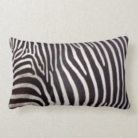 Custom Zebra Design Lumbar Throw Pillow