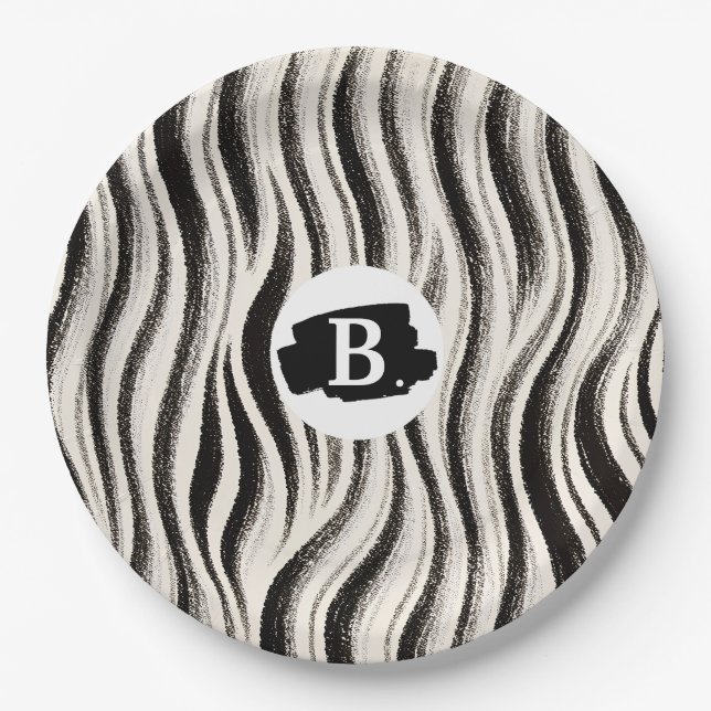 Custom Zebra Paper Plate – Personalized (Front)