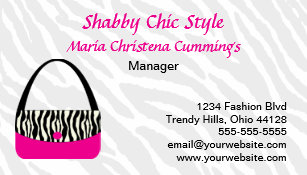 Handbag Business Cards Zazzle Custom Zebra Print Handbag Business Card