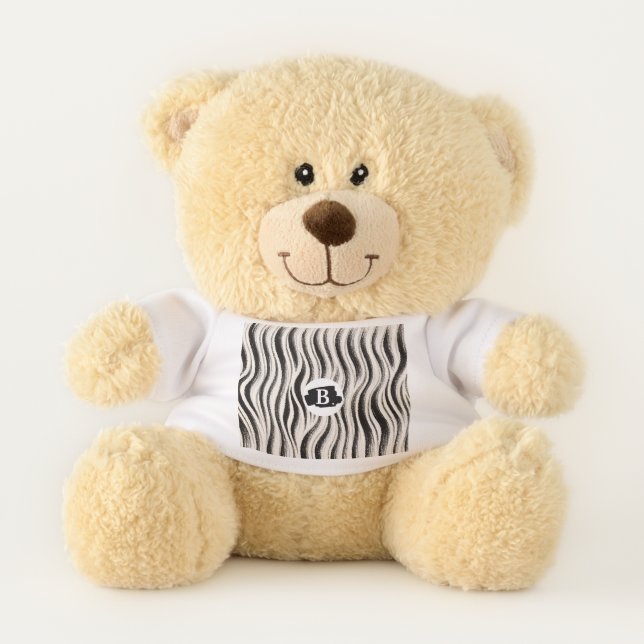 Custom Zebra Stripe Teddy Bear – Personalized Plus (Front)