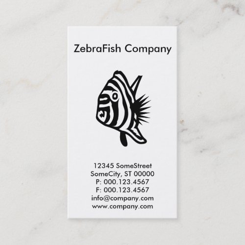 custom zebrafish company business card