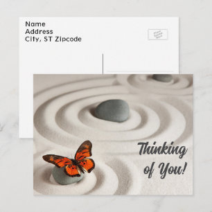 Custom Zen Garden, Monarch Butterfly Trendy Postcard