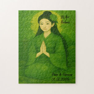 Custom Zen Meditation Mindful Japan illustration Jigsaw Puzzle