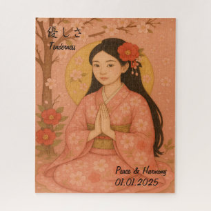 Custom Zen Meditation Mindful Japan illustration Jigsaw Puzzle