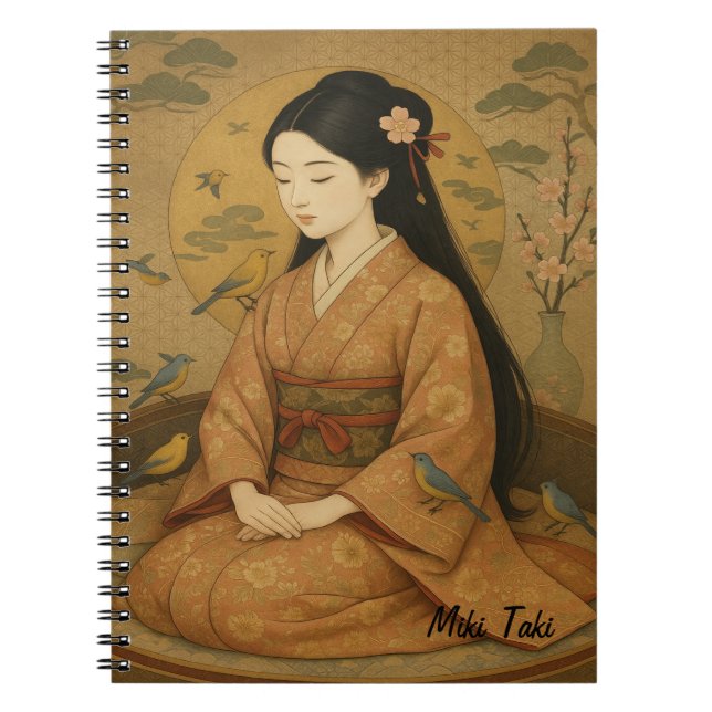 Custom Zen Yoga Meditation Mindfulness Art Brown Notebook (Front)