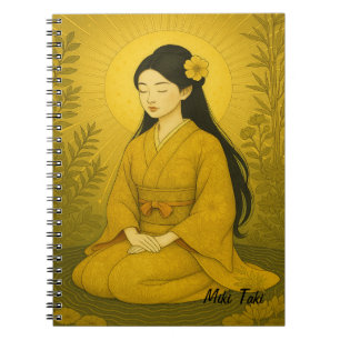 Custom Zen Yoga Meditation Mindfulness Art Yellow  Notebook