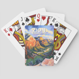 Custom Zion National Park Angels Landing Vibrant Poker Cards