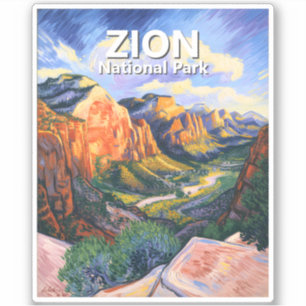 Custom Zion National Park Angels Landing Vibrant Sticker
