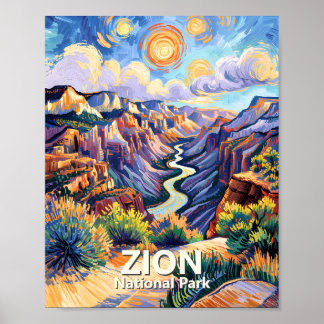 Custom Zion National Park Canyon Sunset Colorful Poster