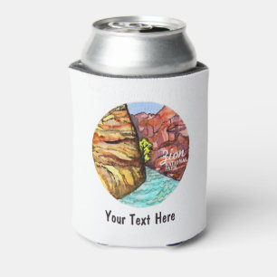 CUSTOM Zion National Park Utah Watercolor Can Cooler