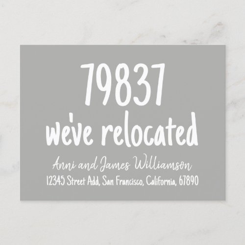 Custom Zip code Add Details Weve Relocated Moving Holiday Postcard