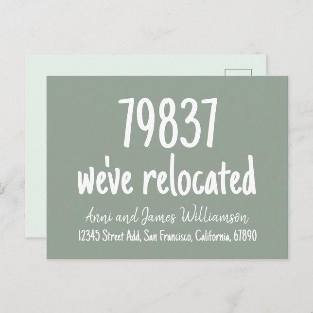 Custom Zip code Add Details We've Relocated Moving Postcard (Front/Back)