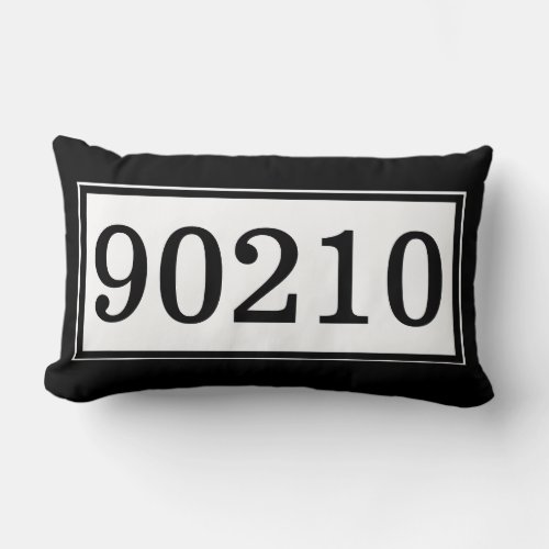 Custom Zip Code Black and White Classic Lumbar Pillow