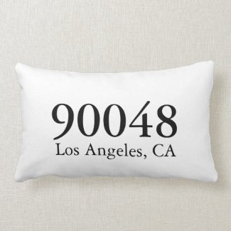 Custom ZIP Code City State Black White Modern Lumbar Pillow