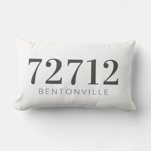 Custom Zip Code Hometown Pillow Gray White