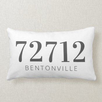 Custom Zip Code Hometown Pillow Gray White by NotableNovelties at Zazzle