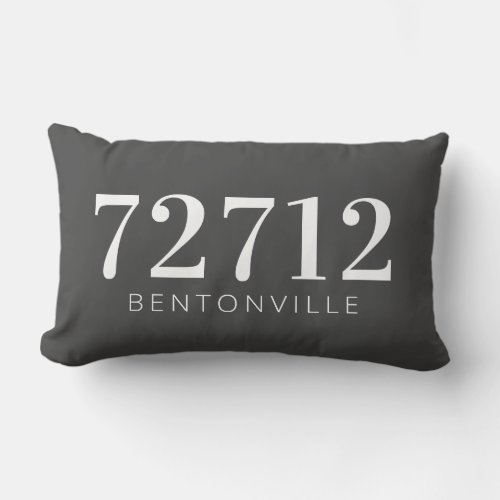 Custom Zip Code Hometown Pillow White Gray
