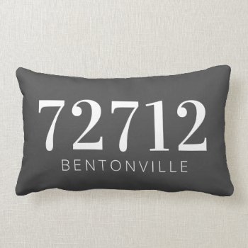 Custom Zip Code Hometown Pillow White Gray by NotableNovelties at Zazzle