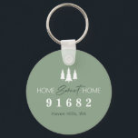 Custom Zip Code New Home Keychain<br><div class="desc">Home Sweet Home Custom Zip Code Keychain. This modern and elegant keychain makes for the perfect personalized touch when handing over homeowner's keys to their newly purchased home. Personalize the template with a zip code, town, and state. Double-sided design. © Kimbellished, LLC</div>