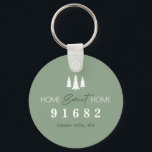 Custom Zip Code New Home Keychain<br><div class="desc">Home Sweet Home Custom Zip Code Keychain. This modern and elegant keychain makes for the perfect personalized touch when handing over homeowner's keys to their newly purchased home. Personalize the template with a zip code, town, and state. Double-sided design. © Kimbellished, LLC</div>
