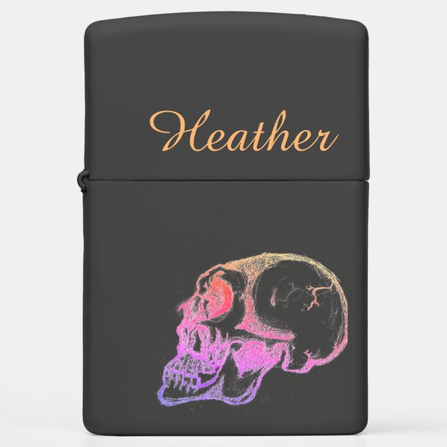 Custom Zippo Black Matte Pocket Lighter (Front)