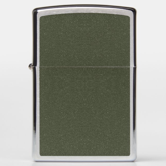 Custom Zippo Lighter – Moss Green Noise Texture (Front)