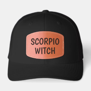 Custom Zodiac Friend Sister Mom Birthday Scorpio Leather Patch Hat