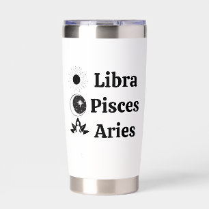Custom Zodiac Sun Moon Rising Astrology Birthday Insulated Tumbler