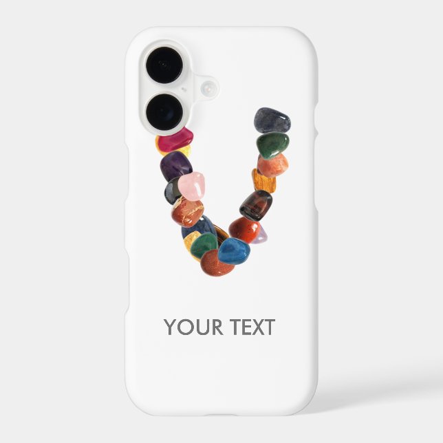 Customable Gemstone Initial "V" Iphone Case (Back)