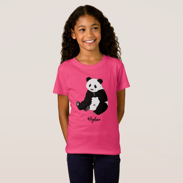 Customazible Cute smiling Panda T-Shirt (Front Full)