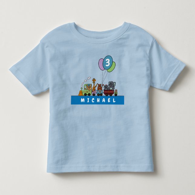 Customazible Toddler Birthday T-shirt little train (Front)