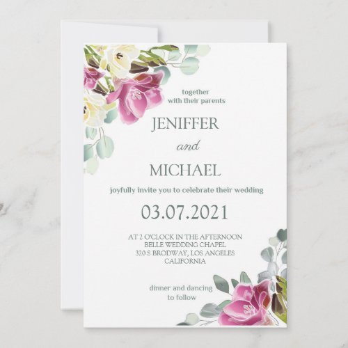 Customazible Wedding Invitations freesia 