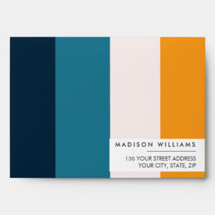 Custome Colorblock Horizontal Stripe Monogram Env Envelope