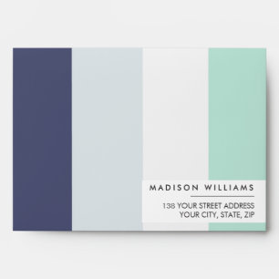 Custome Colorblock Horizontal Stripe Monogram Env Envelope