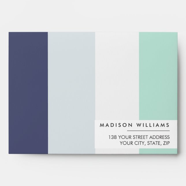 Custome Colorblock Horizontal Stripe Monogram  Env Envelope (Front)