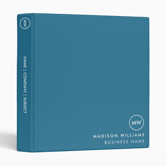 Custome Minimal Monogram 3 Ring Binder (Front/Spine)