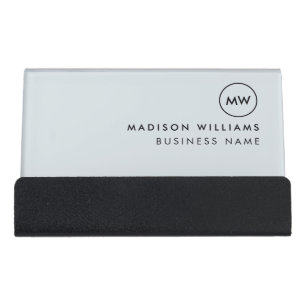 Custome Minimal Monogram Desk Business Card Holder