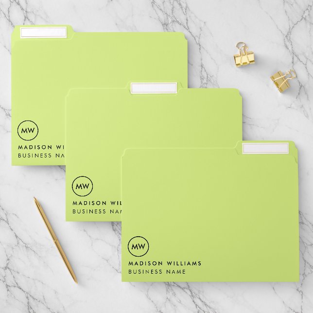 Custome Minimal Monogram File Folder (Set)