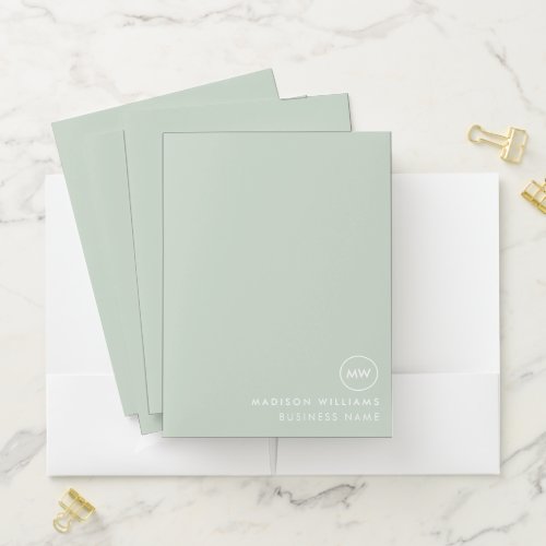 Custome Minimal Monogram Pocket Folder