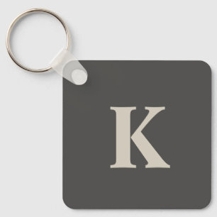 Custome Monogrammed Gray  Keychain