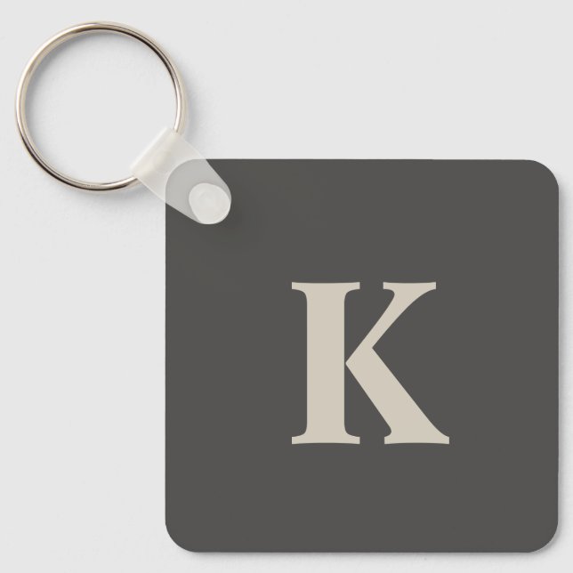 Custome Monogrammed Gray  Keychain (Front)